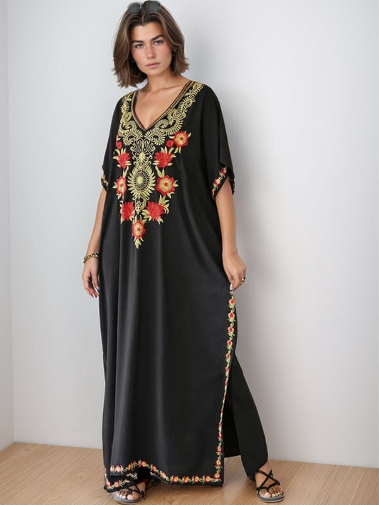 Kaftan preto bordado