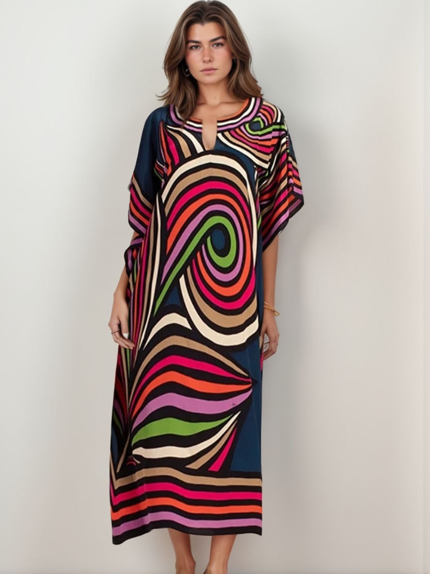 Kaftan círculos multicolor
