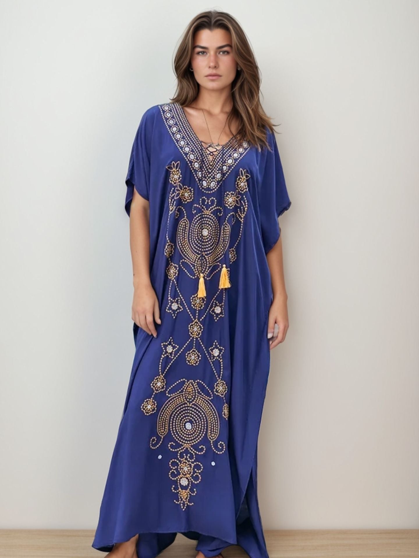 Kaftan veneza bordado com cordão