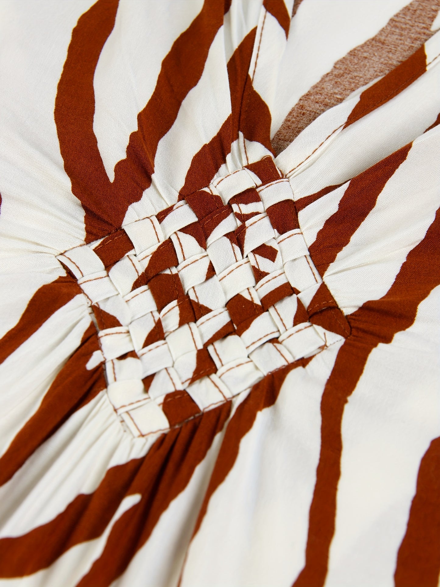 Kaftan longo zebra marrom e branco