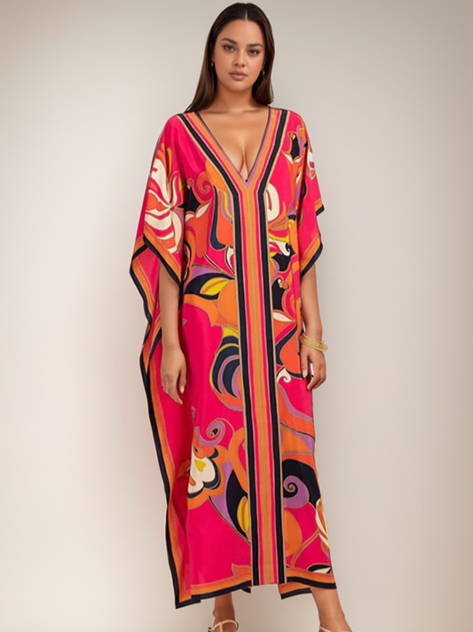 Kaftan abstrato pink