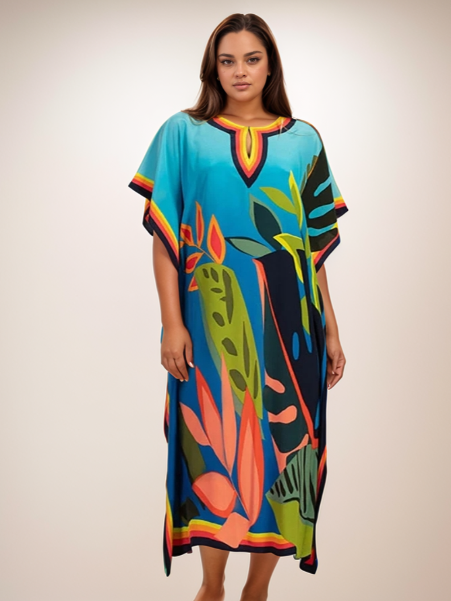 Kaftan floral azul
