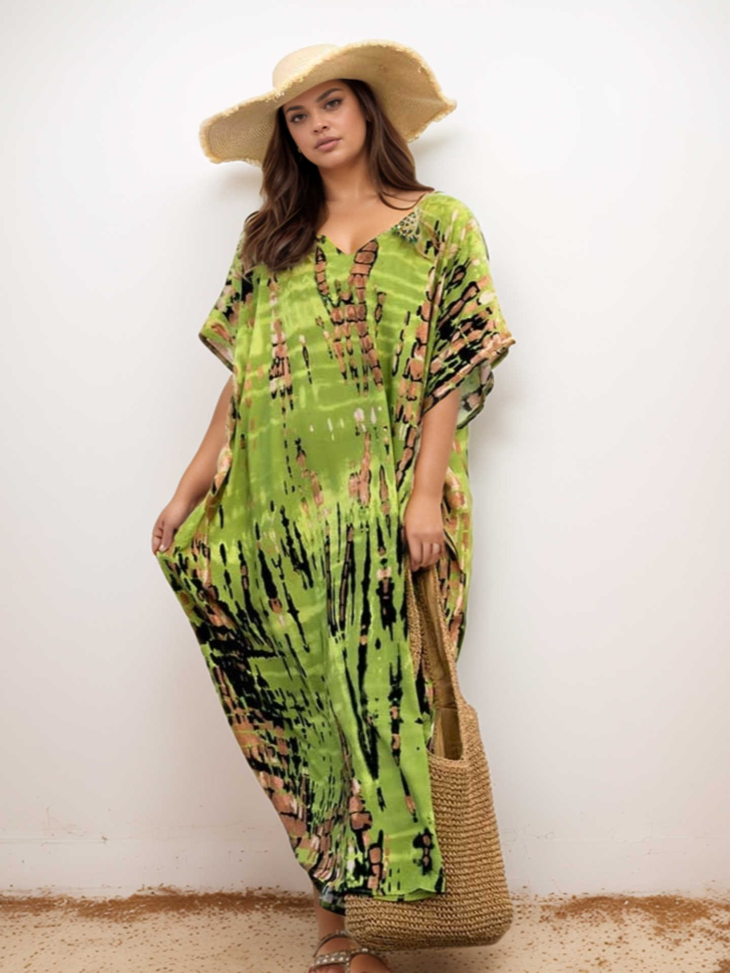 Kaftan sole tie dye verde