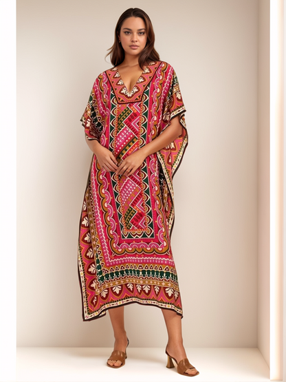 Kaftan tapeçaria rosa