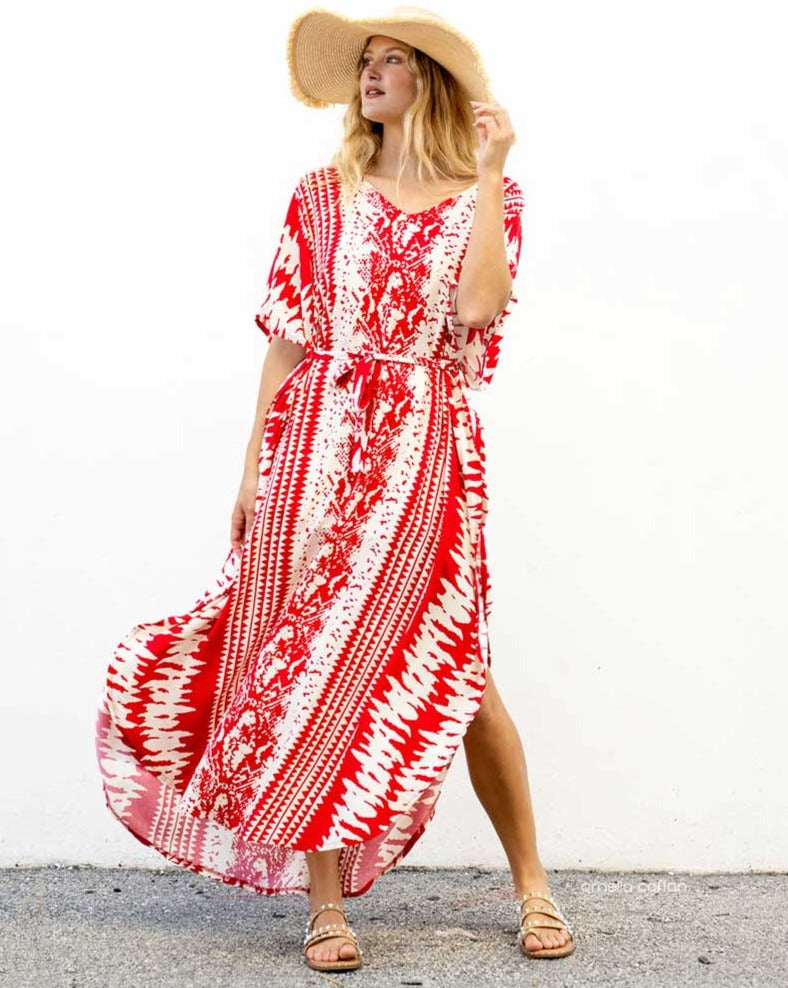 Kaftan marrocos vermelho