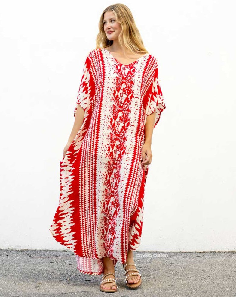 Kaftan marrocos vermelho