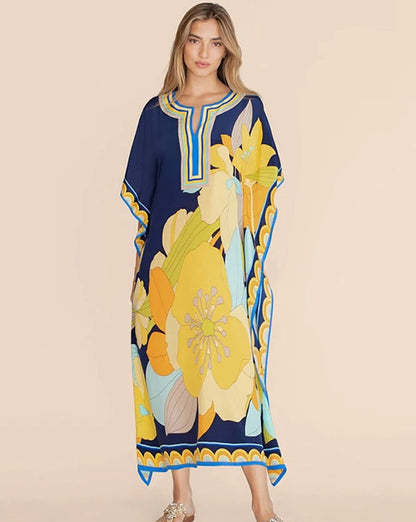 Kaftan flores amarelas