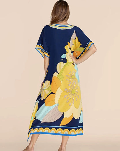 Kaftan flores amarelas