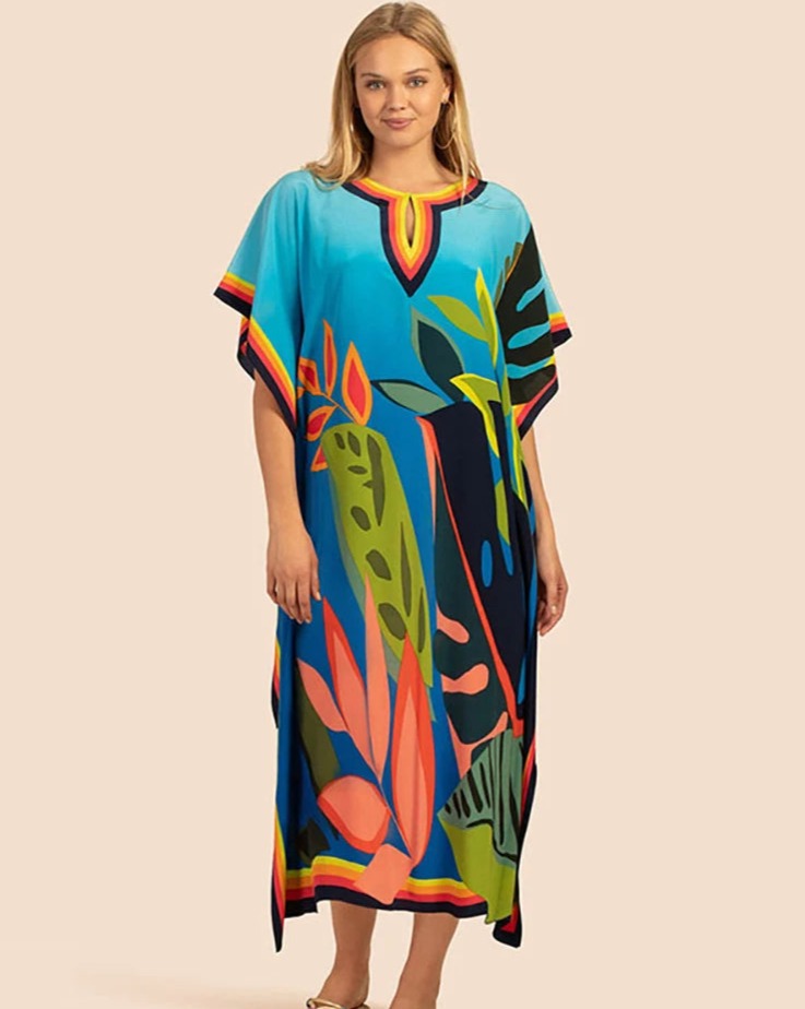 Kaftan floral azul