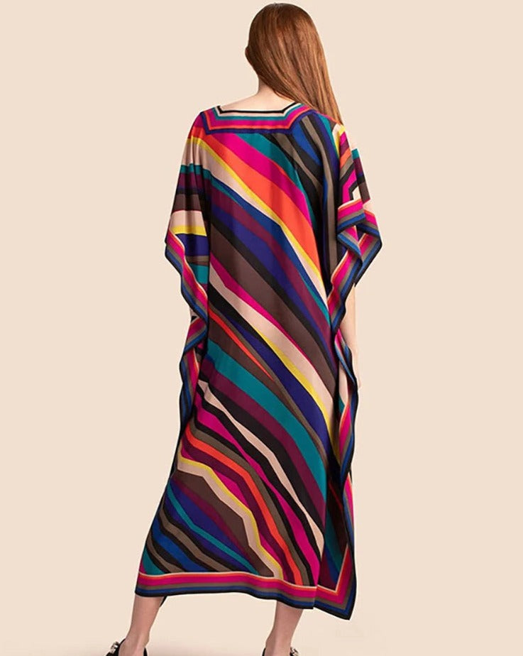 Kaftan listras diagonais multicolor