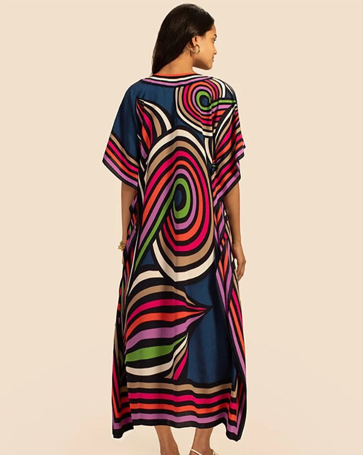 Kaftan círculos multicolor