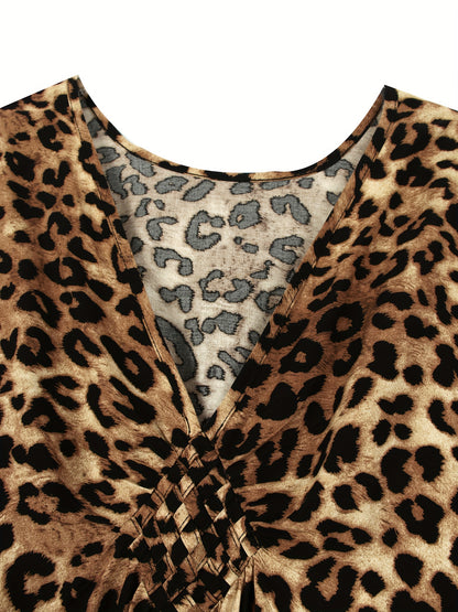 Kaftan longo animal print de onça tons naturais